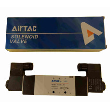Airtac Solenoid Valve 4V330C08, 1/4 NPT, Double Solenoid, 3 Pos, Blocked, specify voltage, 4V330C-08T